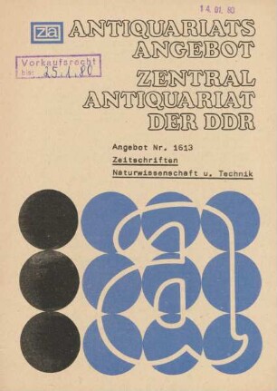 Nr. 1613: Zeitschriften Naturwissenschaft u. Technik