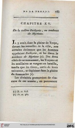 Chapitre XV: De la colline Bathyeia, ou tombeau de Myrinne