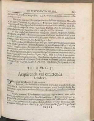 Tit. II. VI. C. 31. De Acquirenda vel omittenda hereditate.