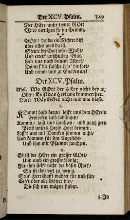 Der XCV. Psalm. - Der CIV. Psalm.