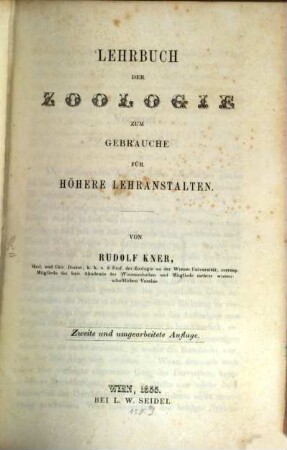 Lehrbuch der Zoologie