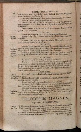 Theodosius Magnus Imperator, & eius tempora.