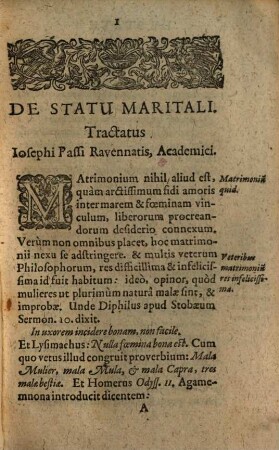 De Statu maritali Tractatus