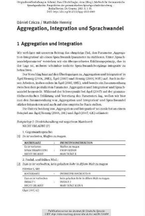 Aggregation, Integration und Sprachwandel