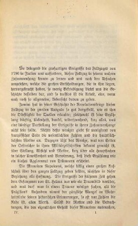 Hinterlassene Werke des Generals Carl von Clausewitz über Krieg und Kriegführung, 4. Der Feldzug von 1796 in Italien