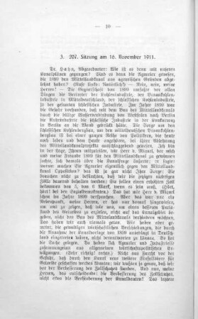 3. 207. Sitzung am 16. November 1911.