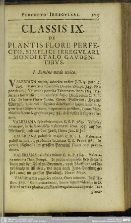 Classis IX. De Plantis Flore Perfecto, Simplici Irregulari, Monopetalo Gaudentibus