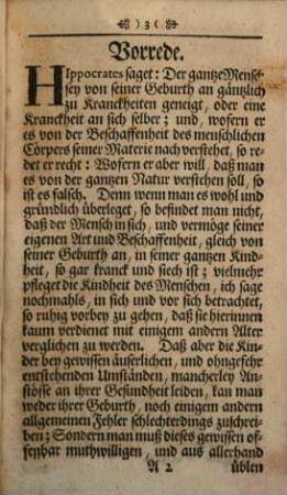 Kurtze Untersuchung der Krankheiten welche bey dem kindlichen Alter des Menschen fürnemlich vorzukommen pflegen