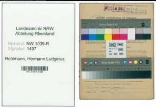 Entnazifizierung Hermann Ludgerus Rohlmann , geb. 26.09.1889 (Angestellter)