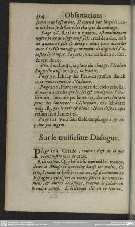 Sur Le troisiesme Dialogue