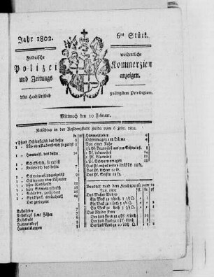 6tes Stück, Ausgabe vom 10. Februar 1802