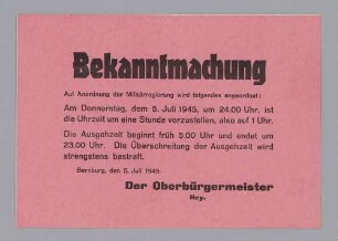 "Bekanntmachung"