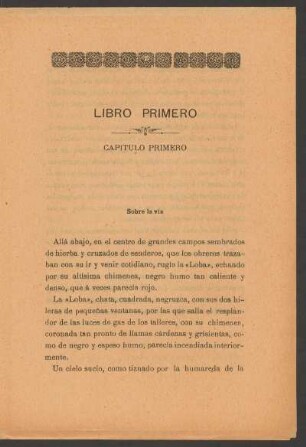 Libro primero - Capítulo primero : Sobre la vía
