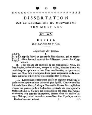 Dissertation Sur Le Mechanisme Du Mouvement Des Muscles.