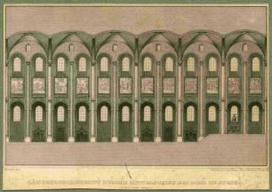 Dom. Längsdurchschnitt des Mittelschiffes, nördliche Innenwand. Gez. von W. Bayrer