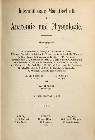 Internationale Monatsschrift für Anatomie und Physiologie. 7. 1890