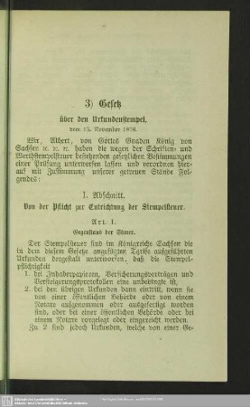 3) Gesetz über den Urkundenstempel