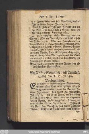 Am XXVI. Sonntage nach Trinitat. Evang. Matth. 25. 31 - 46.
