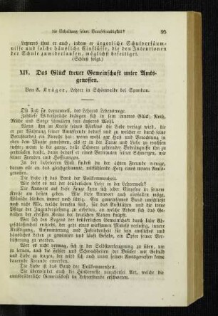 ¬Das¬ Glück treuer Gemeinschaft unter Amtsgenossen