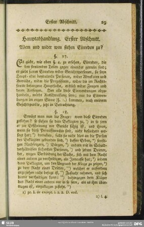 Erster Abschnitt. Wem und wider wen stehen Einreden zu?