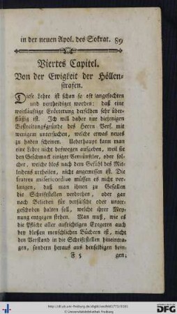Viertes Capitel. Von der Ewigkeit der Höllenstrafen.