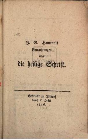 Beobachtungen über die heilige Schrift