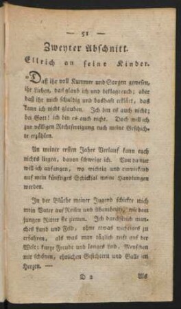 Zweyter Abschnitt. Ellrich an seine Kinder