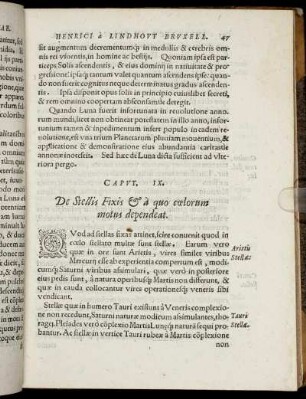 Caput IX. De Stellis Fixis & a quo cœlorum motus dependeat.