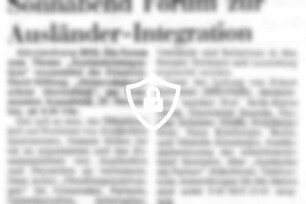 Sonnabend Forum zur Ausländer-Integration