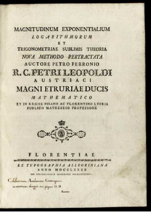 Magnitudinum exponentialium logarithmorum et trigonometriae sublimis theoria nova methodo pertractata