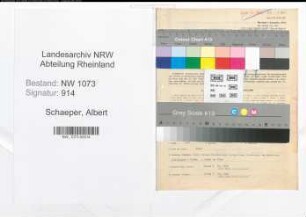 Entnazifizierung Albert Schaeper , geb. 20.11.1906 (Obergartenmeister)
