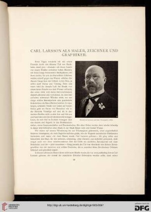 Carl Larsson als Maler, Zeichner und Graphiker