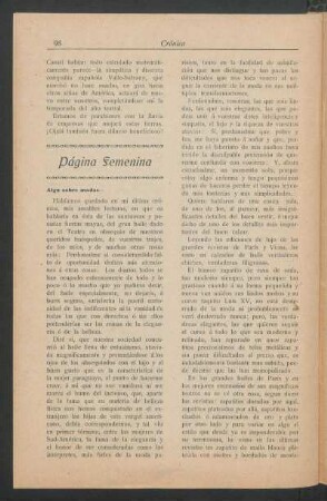 Página Femenina : Algo sobre modas