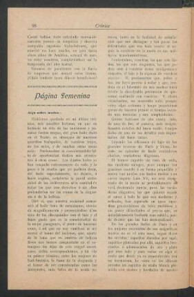 Página Femenina : Algo sobre modas