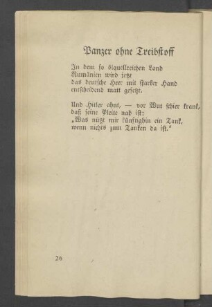 Panzer ohne Treibstoff