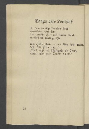 Panzer ohne Treibstoff
