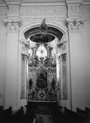 Günzburg, Schlossplatz 5. Katholische Hofkirche Sankt Trinitatis. Oratorium (1754/1755; J. Dossenberger)