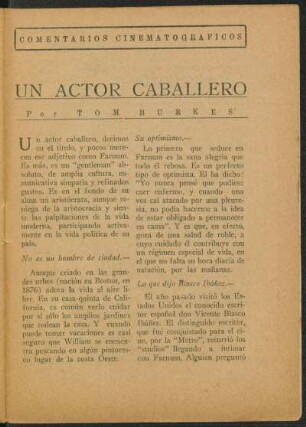 Un actor caballero [Comentarios cinematografícos]