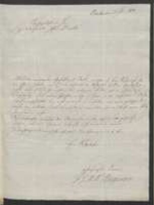 Brief von Johann Gottfried Bergemann an Johann Jacob Kohlhaas