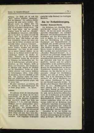 Aus der Verbandsbewegung : deutscher Alumnats-Verein
