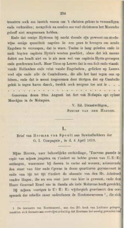 L. Brief van Herman van Speult aan Bewindhebbers der O. I. Compagnie, in d. 4 April 1619