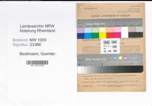 Entnazifizierung Guenter Beckmann, geb. 11.10.1921 (Postangest.)