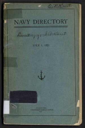 Navy Directory - Officers of the United States Navy, July 1, 1921.