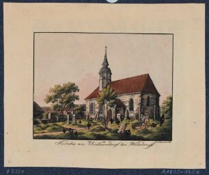 Die Kirche und der Friedhof in Unkersdorf (Dresden)