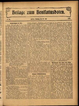 Zweite Ausgabe vom Sonntag, den 29. Juli 1906.