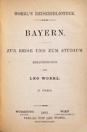 Bayern : zur Reise und zum Studium, 2