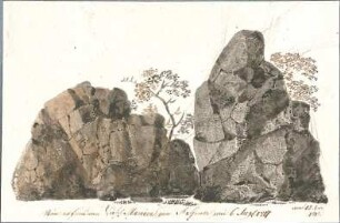 Speeth, Peter; Landschaftsstudien - Felsen mit Bäumen (Ansicht)