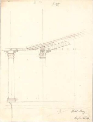 ohne Verfasserangabe; u.a. Florenz, Rom (Italien); Bauaufnahmen - Spital Florenz (Schnitt)