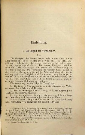 Lehrbuch des deutschen Verwaltungsrechtes, 1. Allgemeine Lehren. Innere Verwaltung
