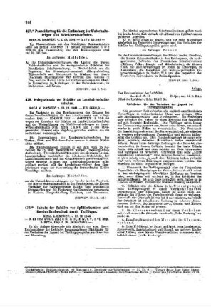 Pauschbetrag für die Entlastung der Unterhaltsträger von Werkberufsschulen : [Amtliche Erlasse] ; [Amtlicher Teil]
